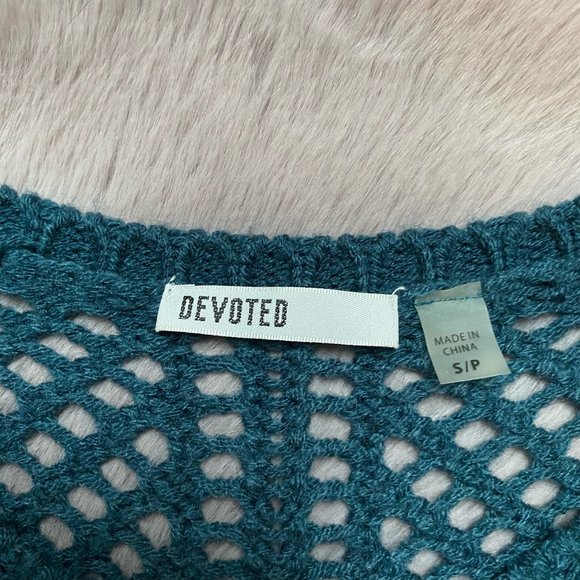 Teal Devoted knit mesh Sweater - Picture 4 of 4